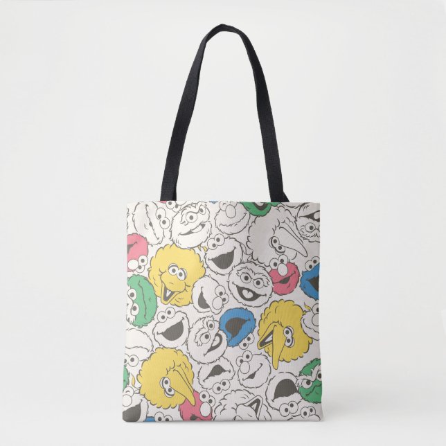 Sesame Street Pals | Big Head Core Pattern Tote Bag (Front)