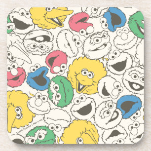 Sesame Street Pals   Big Head Vintage Pattern Coaster