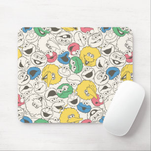 Sesame Street Pals   Big Head Vintage Pattern Mouse Mat