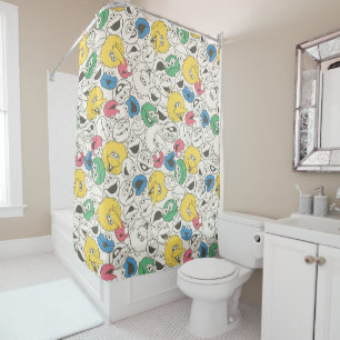 Sesame Street Pals Big Head Vintage Pattern Shower Curtain