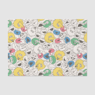 Sesame Street Pals Big Head Vintage Pattern Tissue Paper