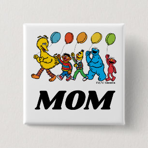 Sesame Street Pals Birthday Balloons - Mum 15 Cm Square Badge