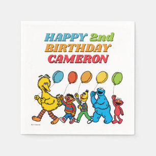 Sesame Street Pals Birthday Balloons Napkin