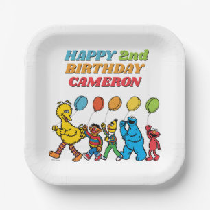 Sesame Street Pals Birthday Balloons Paper Plate