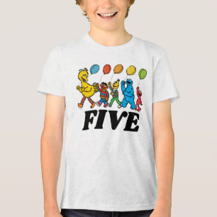 Sesame Street Pals   Birthday Balloons Tri-Blend Shirt