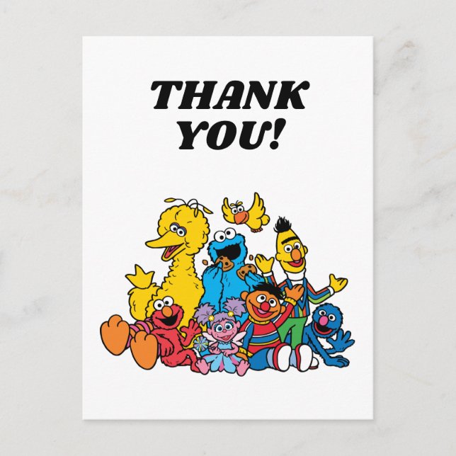 Sesame Street Pals Birthday Thank You Postcard (Front)