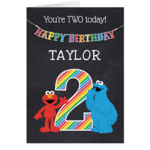 Sesame Street Pals Chalkboard Rainbow 2nd Birthday