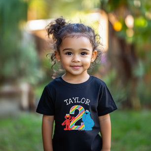 Sesame Street Pals Chalkboard Rainbow 2nd Birthday Toddler T-Shirt