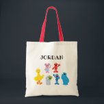 Sesame Street Pals Chalkboard Rainbow Birthday Tote Bag<br><div class="desc">Make your little one's big day truly unforgettable with the ultimate party keepsake that guests will cherish long after the cake is gone! This charming custom bag features the entire beloved Sesame Street crew—including Big Bird, Elmo, and Cookie Monster—ready to celebrate in style. It serves as a perfect, personalized goody...</div>