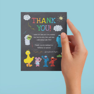 Sesame Street Pals Chalkboard Rainbow Thank You