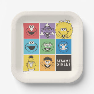 Sesame Street Pals   Color Blocks Paper Plate