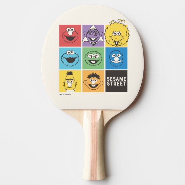 Sesame Street Pals | Colour Blocks Ping Pong Paddle (Front)