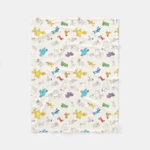Sesame Street Pals Colourful Vintage Pattern Fleece Blanket