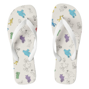 Sesame Street Pals Colourful Vintage Pattern Flip Flops