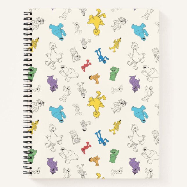 Sesame Street Pals | Colourful Vintage Pattern Notebook (Front)