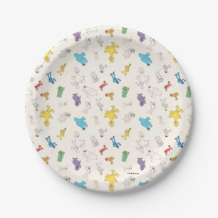 Sesame Street Pals   Colourful Vintage Pattern Paper Plate