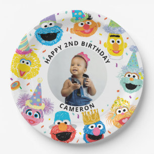 Sesame Street Pals Confetti Birthday Paper Plate