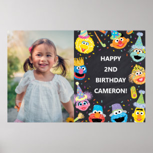 Sesame Street Pals Confetti Birthday Photo Poster