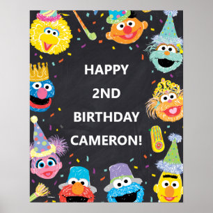 Sesame Street Pals Confetti Birthday Poster