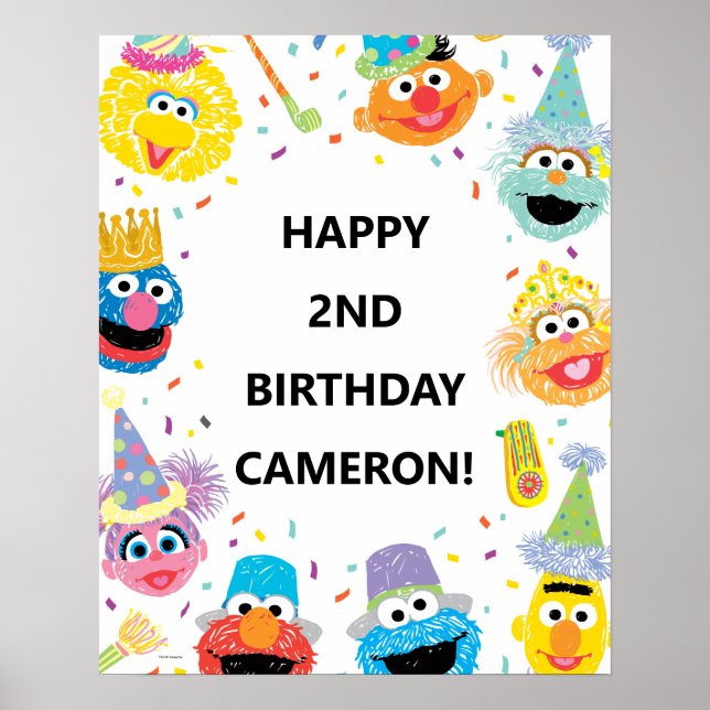 Sesame Street Pals Confetti Birthday Poster (Front)