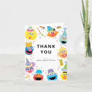 Sesame Street Pals Confetti Birthday  Thank You Card