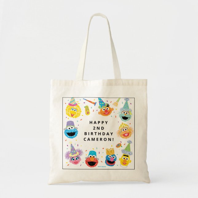 Sesame Street Pals Confetti Birthday Tote Bag (Front)