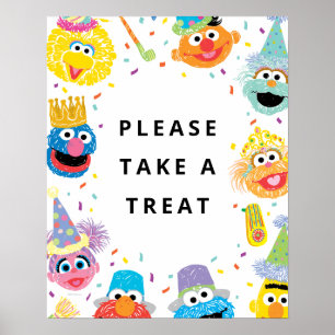 Sesame Street Pals Confetti Take A Treat Poster