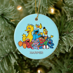 Sesame Street Pals   Customised Name & Photo Ceramic Tree Decoration