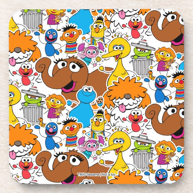 Sesame Street Pals Doodley Pattern Coaster (Front)