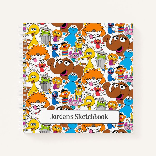 Sesame Street Pals Doodley Pattern Drawing Notebook (Front)