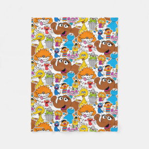 Sesame Street Pals Doodley Pattern Fleece Blanket
