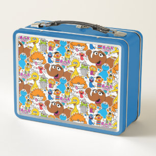 Sesame Street Pals Doodley Pattern Metal Lunch Box