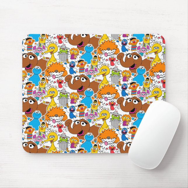 Sesame Street Pals Doodley Pattern Mouse Mat (With Mouse)