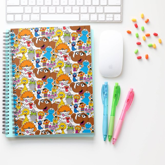 Sesame Street Pals Doodley Pattern Notebook (Notebook on table)