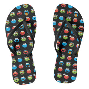 Sesame Street Pals Emoji Pattern Flip Flops