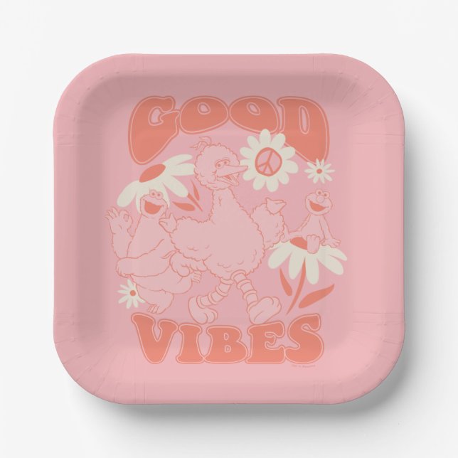 Sesame Street Pals | Good Vibes Paper Plate (Front)