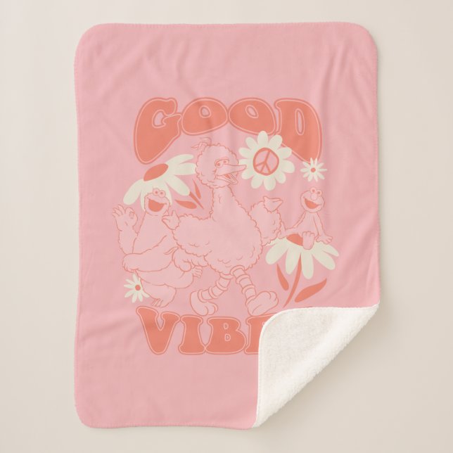 Sesame Street Pals | Good Vibes Sherpa Blanket (Front)
