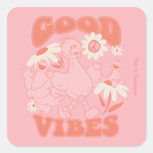 Sesame Street Pals Good Vibes Square Sticker