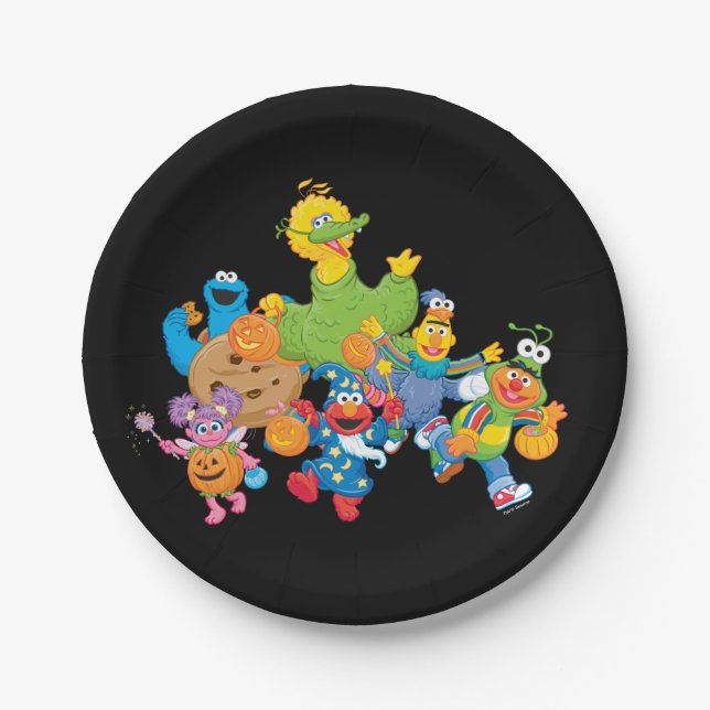Sesame Street Pals | Halloween Costumes Paper Plate (Front)