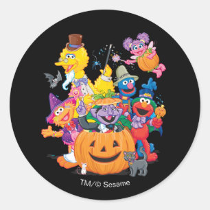 Sesame Street Pals   Happy Halloween Classic Round Sticker