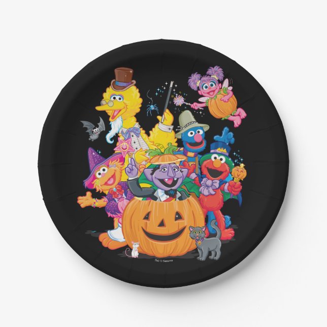 Sesame Street Pals | Happy Halloween Paper Plate (Front)