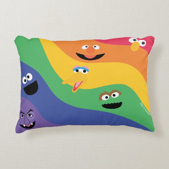 Sesame Street Pals Rainbow Accent Pillow (Front)