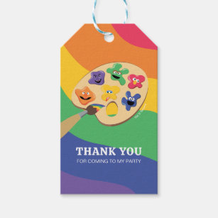 Sesame Street Pals Rainbow Art Party Thank You Gift Tags