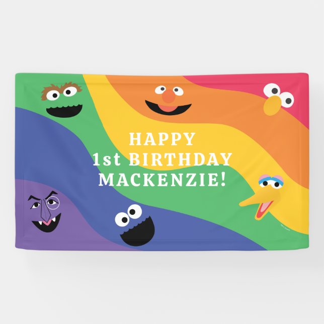 Sesame Street Pals Rainbow Birthday Banner (Horizontal)