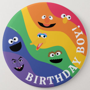 Sesame Street Pals Rainbow Birthday Boy 6 Cm Round Badge