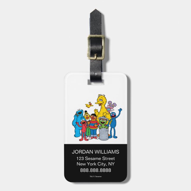 Sesame Street Pals Waving Luggage Tag (Front Vertical)