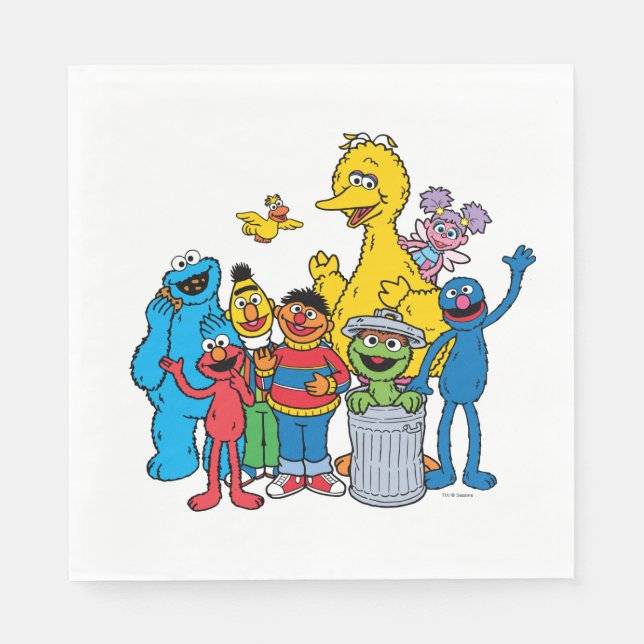 Sesame Street Pals Waving Napkin (Front)