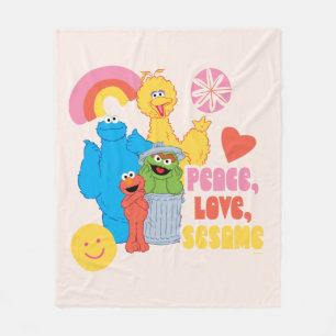 Sesame Street Peace, Love, Sesame Fleece Blanket