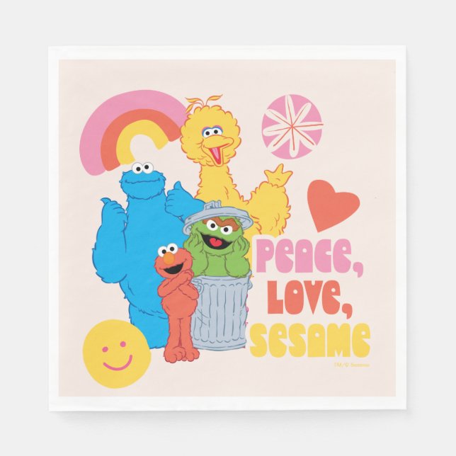 Sesame Street | Peace, Love, Sesame Napkin (Front)