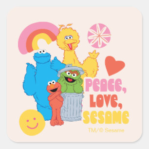 Sesame Street   Peace, Love, Sesame Square Sticker